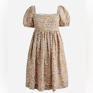 J.Crew Linen-cupro mini dress in leopard